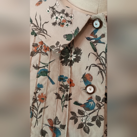 Handmade Vtg Cottagecore Pleated Button-Up - Picture 3 of 6